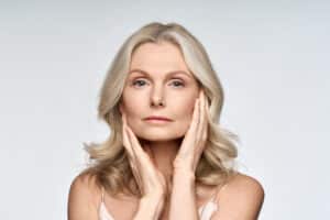 Older woman has refreshed face thanks to liquid facelift